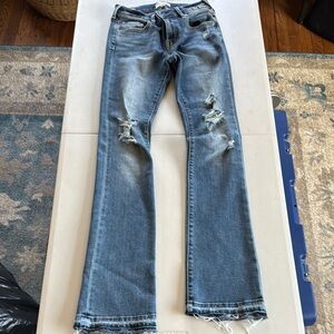 True Religion Becca Blue Flare Wide Leg Jeans
